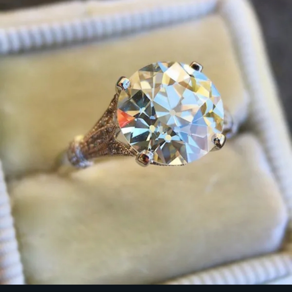 🩷💛NEW🩷💛 STUNNING!! Vintage 2.5kt Round CZ Ring in ROSE GOLD plating